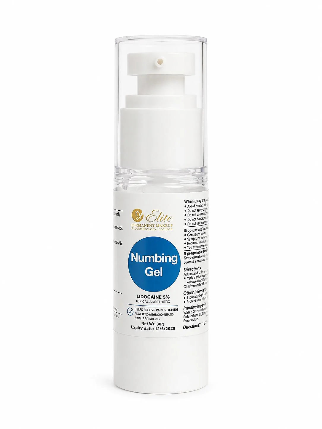Elite Numbing Gel formulated for open skin during PMU procedures